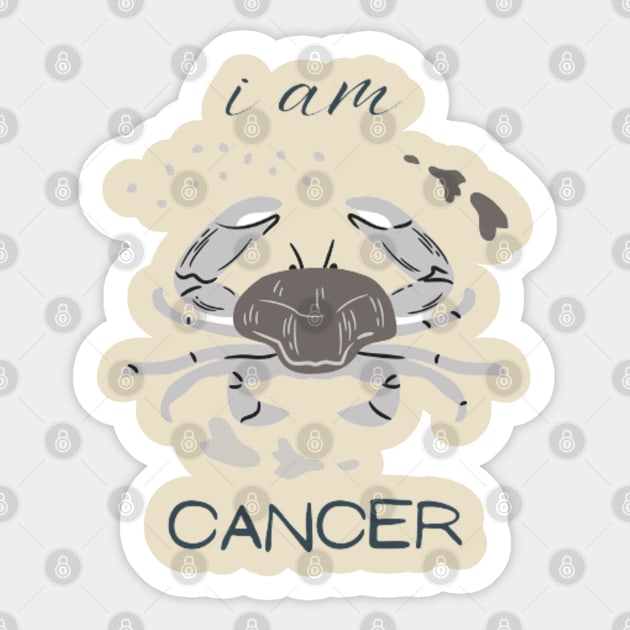 i am cancer Sticker by PatBelDesign